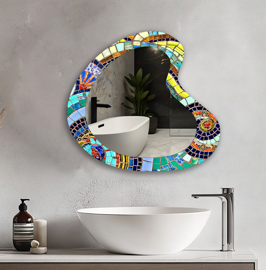 Colorful Mosaic Irregular Wall Mirror