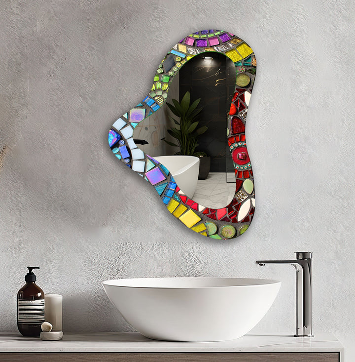 Modern Mosaic Irregular Wall Mirror