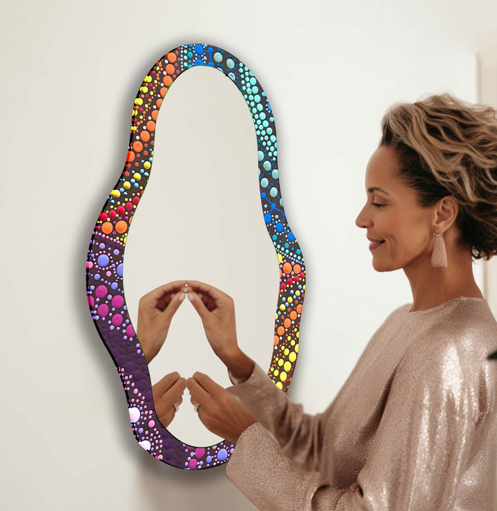 Mosaic Asymmetrical Color Wall Mirror