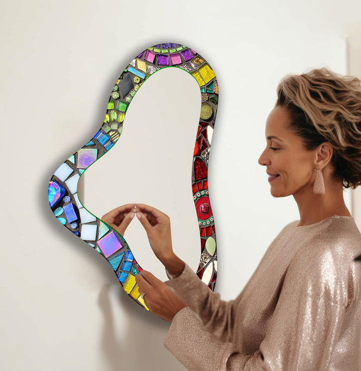 Modern Mosaic Irregular Wall Mirror