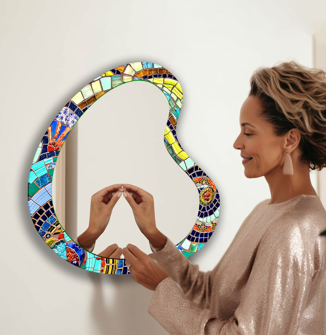 Colorful Mosaic Irregular Wall Mirror