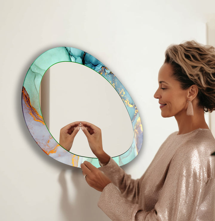 Asymmetric Oval Living Room Wall Mirror