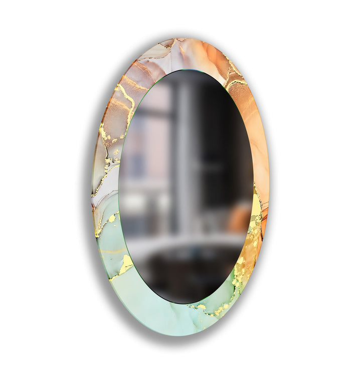 Turquoise Dining Room Oval Wall Mirror