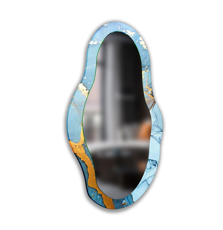 Gold Blue Decorative Wall Mirror