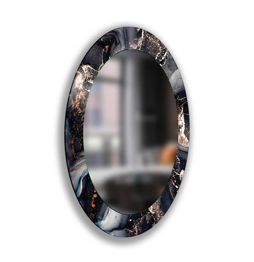 Black Entryway Oval Wall Mirror