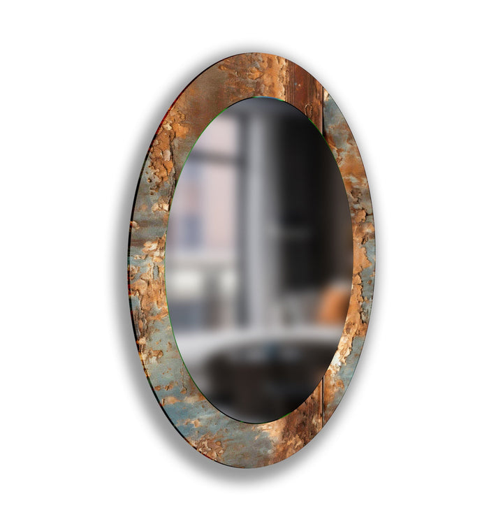 Copper Modern Oval Wall Mirror