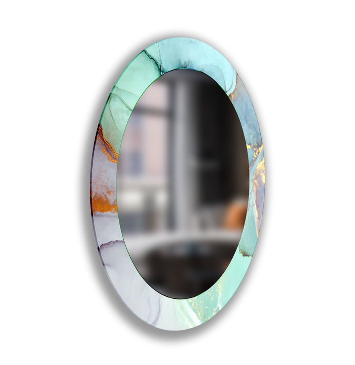 Modern Abstract Oval Wall Mirror