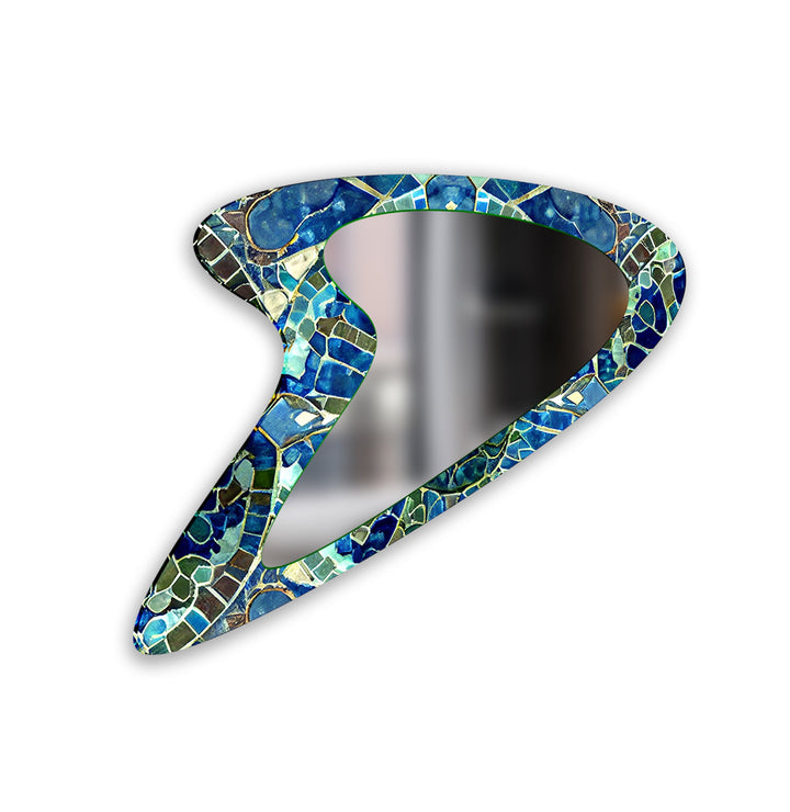 Blue - Green Modern Mosaic Glass Wall Mirror