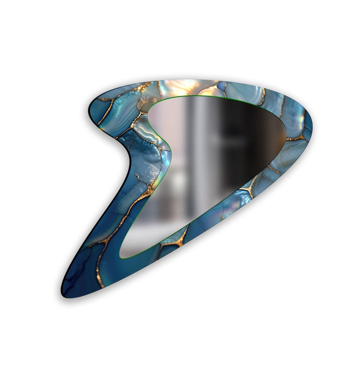 Blue Abstract Elegant Decorative Wall Mirror