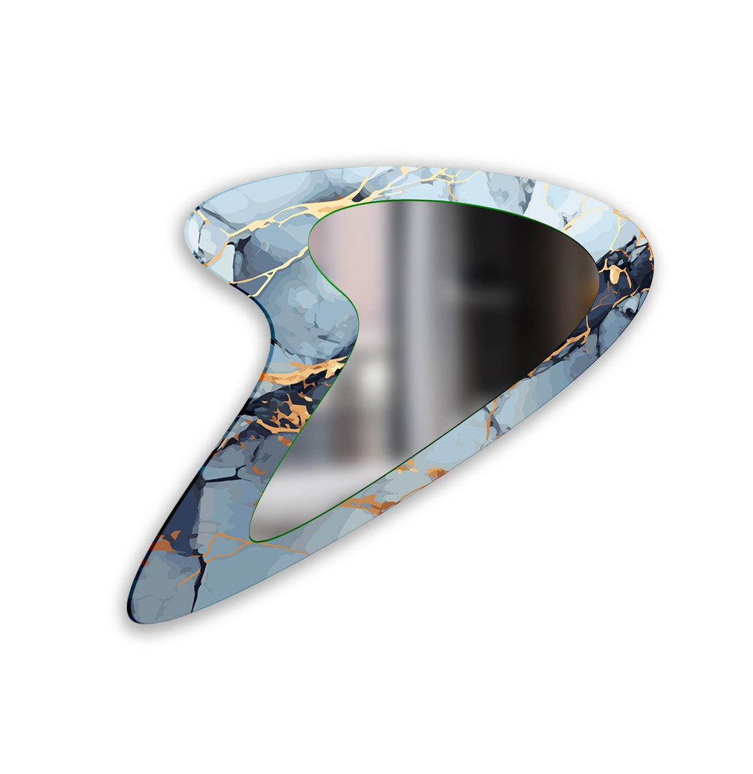 Gold & Blue Elegant Marble Wall Mirror