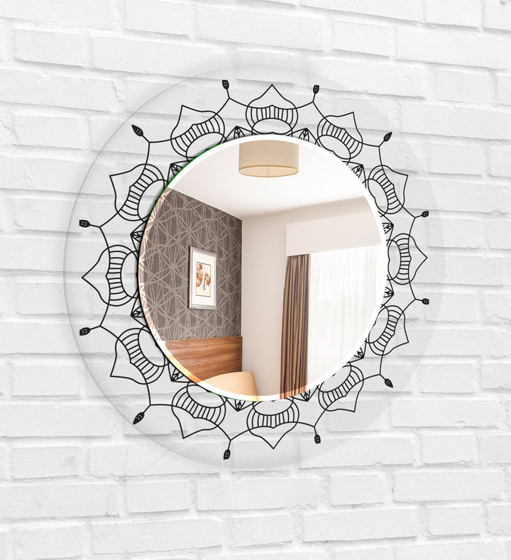 Transparent Black Round Wall Mirror big wall mirror
