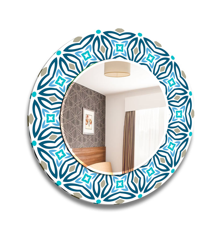 Mosaic Round Blue Wall Mirror living room mirror
