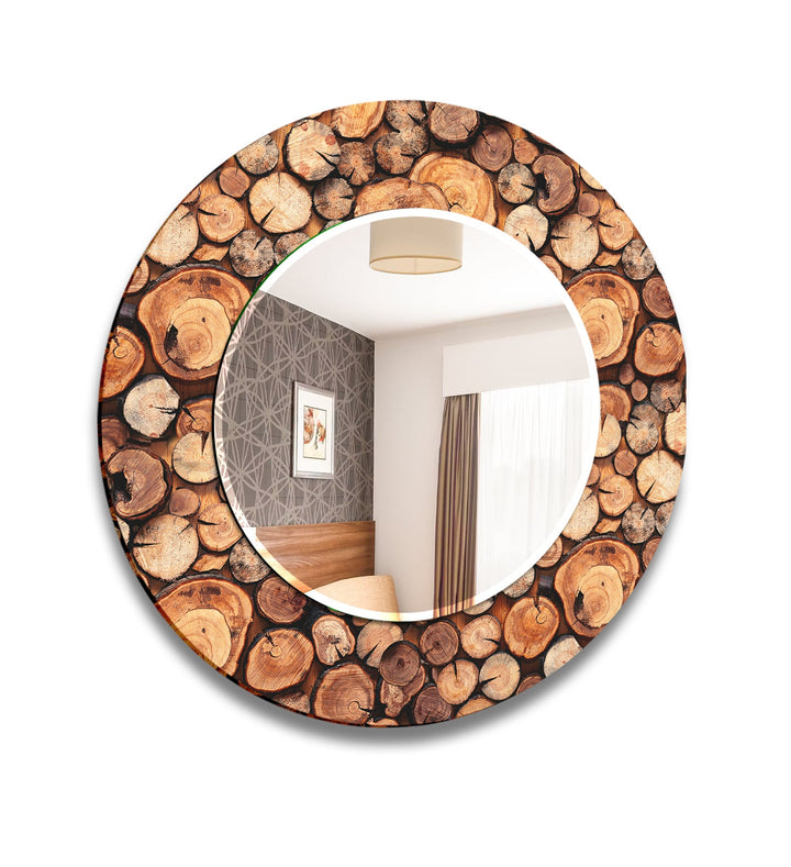 Woods Pattern Round Wall Mirror big mirror
