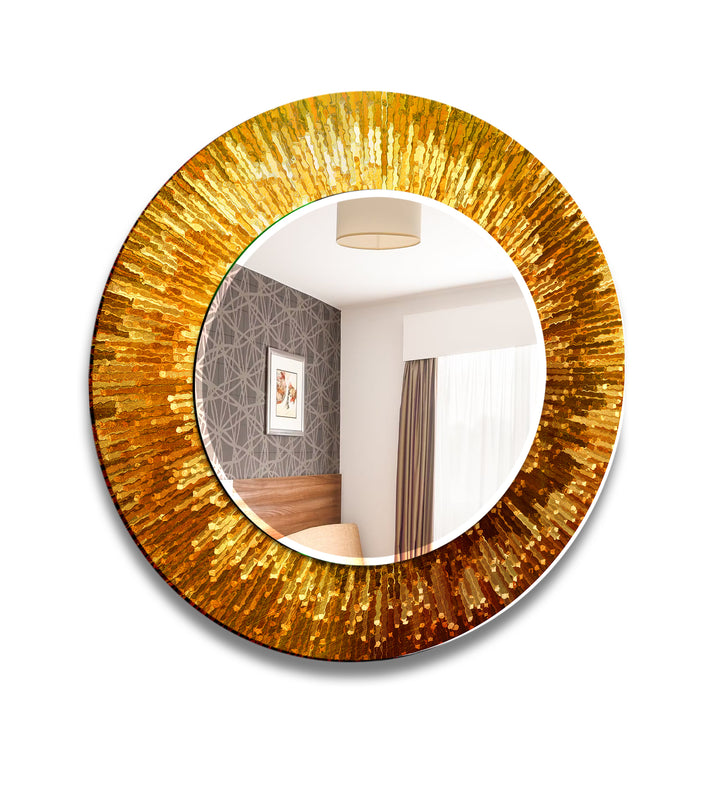 Orange Splash Round Wall Mirror large wall mirror
