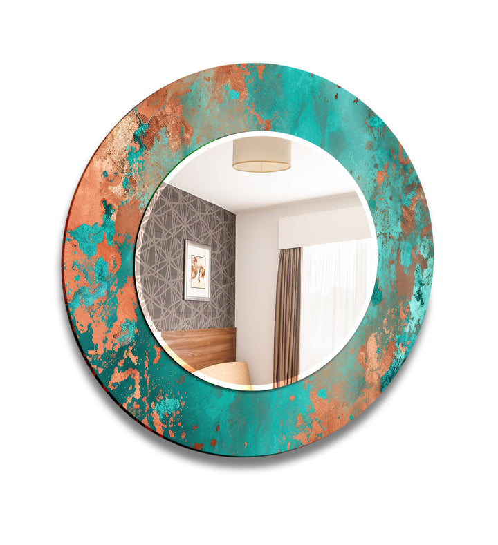 Green Abstract Copper Wall Mirror wall mirror
