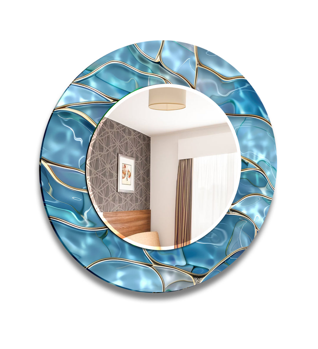 Blue Marble Sea View Wall Mirror Living Room Wall Mirror
