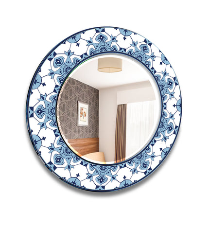 Mandala Round Tempered Glass Wall Mirror