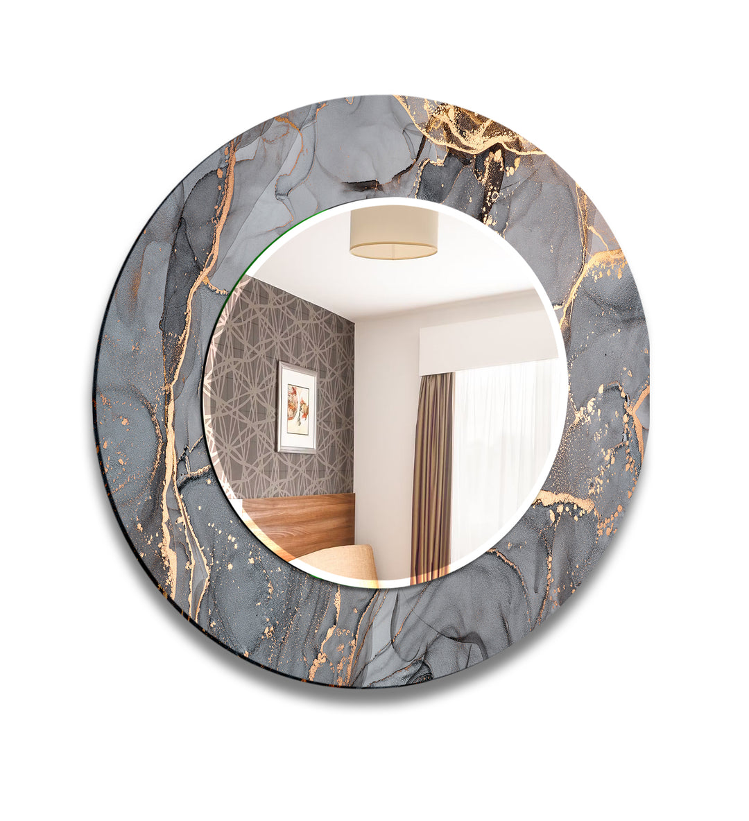 Gray Golden Wall Mirror gold wall mirror
