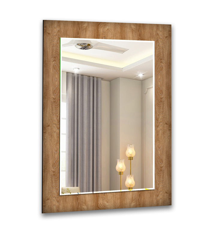 Light Brown Wood Wall Mirror Long Mirror
