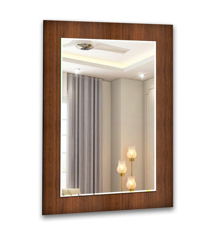 Dark Brown Wooden Design Wall Mirrors Gold Mirror
