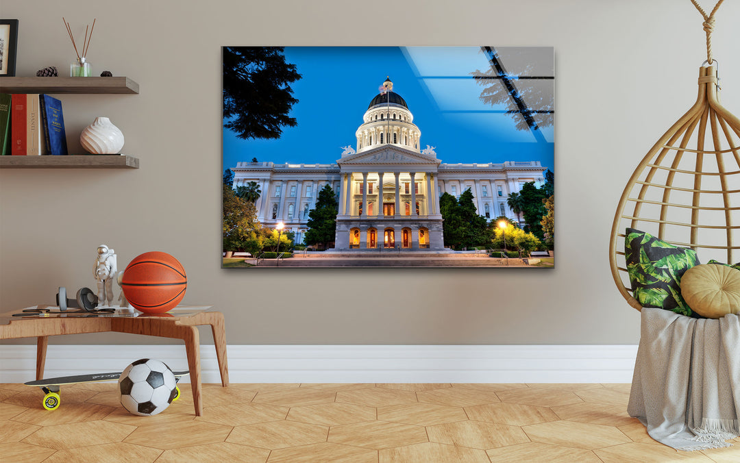 California State Capitol: A Timeless Government Landmark on Glass Wall Art
