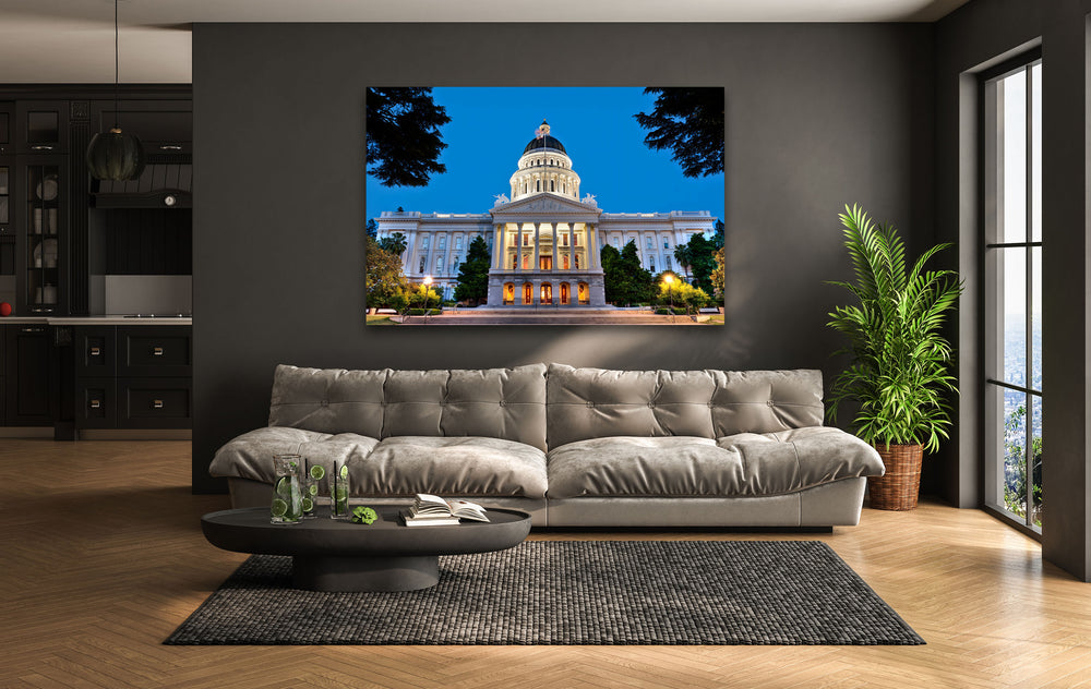 Iconic California State Capitol: A Stunning Landmark Captured on Glass
