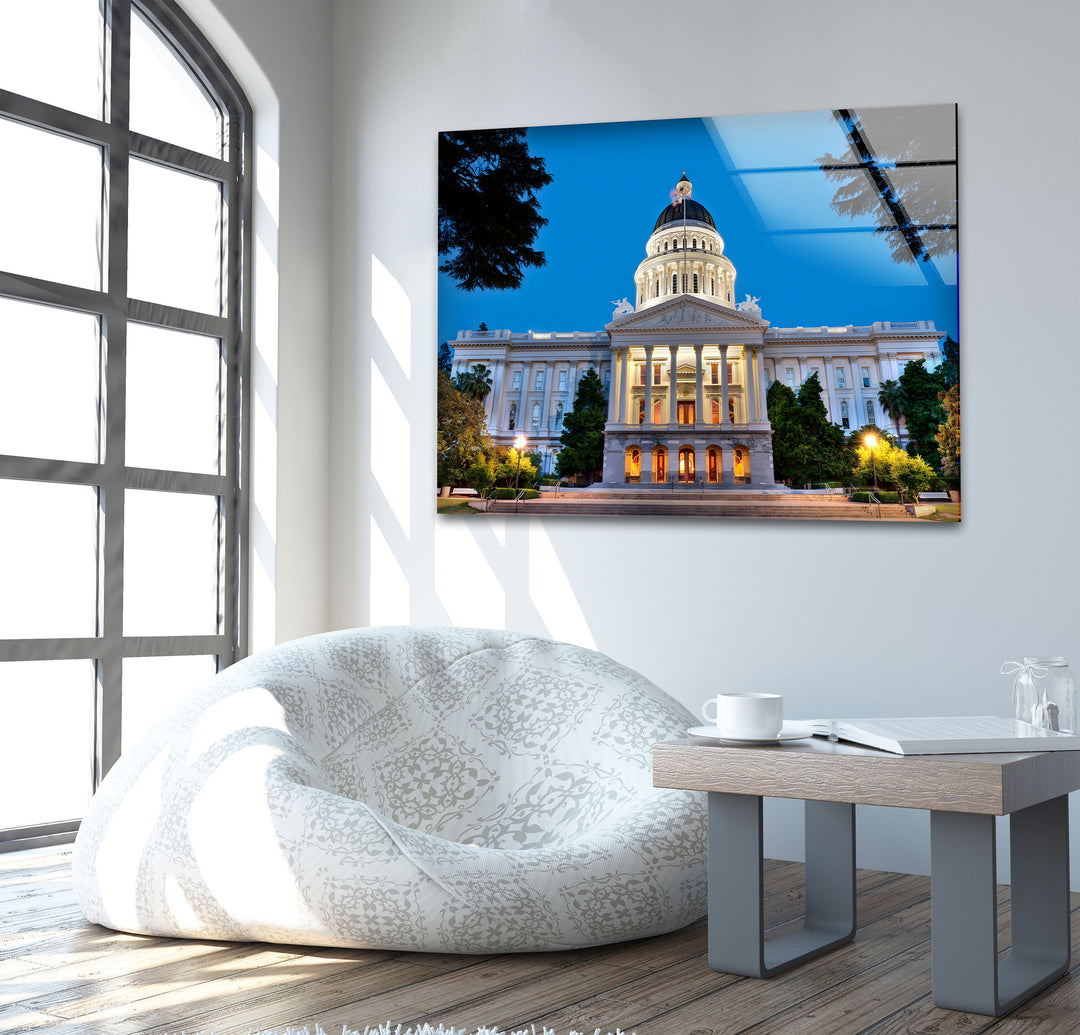 Iconic California State Capitol: A Stunning Landmark Captured on Glass
