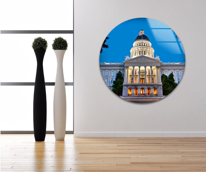 California State Capitol Building: Architectural Beauty on Glass Wall Art
