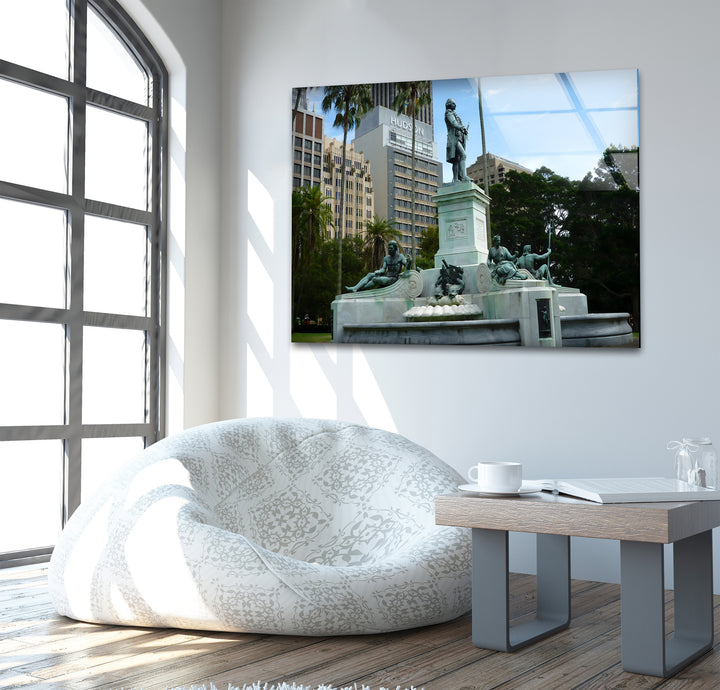 Historic King José I Statue: Landmark of Rio de Janeiro in Glass Wall Art
