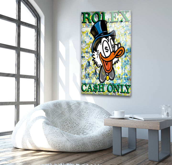 Cash Only Glass Wall Art custom glass pictures, glass art prints
