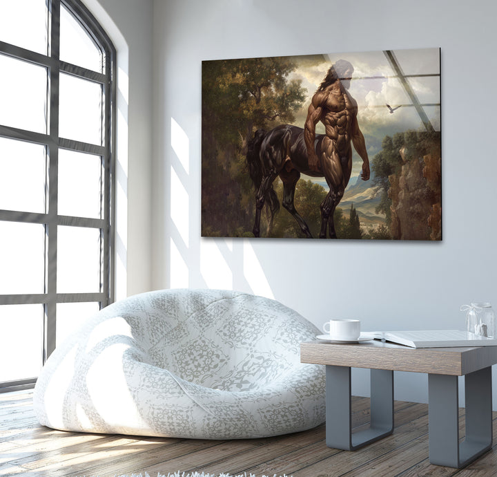 Centaur Glass Wall Art picture on glass wall art, photos printed on glass
