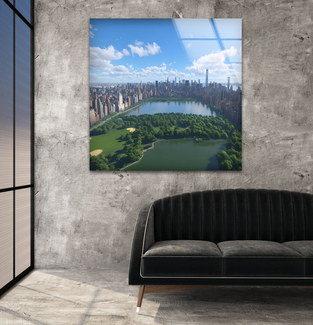 Central Park New York Glass Wall Art