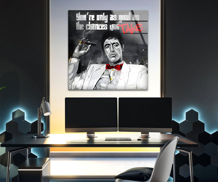 Tony Montana Glass Wall Art glass image printing, glass prints from photos
