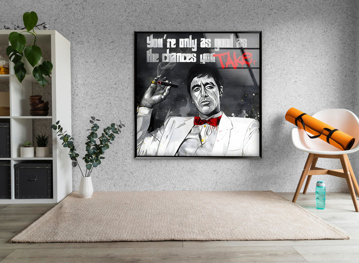 Tony Montana Glass Wall Art glass photo prints, glass picture prints
