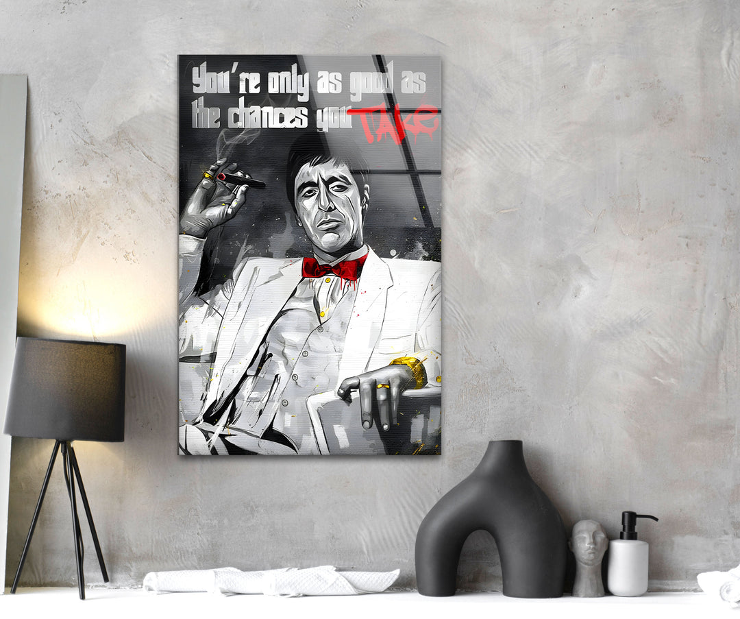 Tony Montana Glass Wall Art large glass photo prints, glass wall photos
