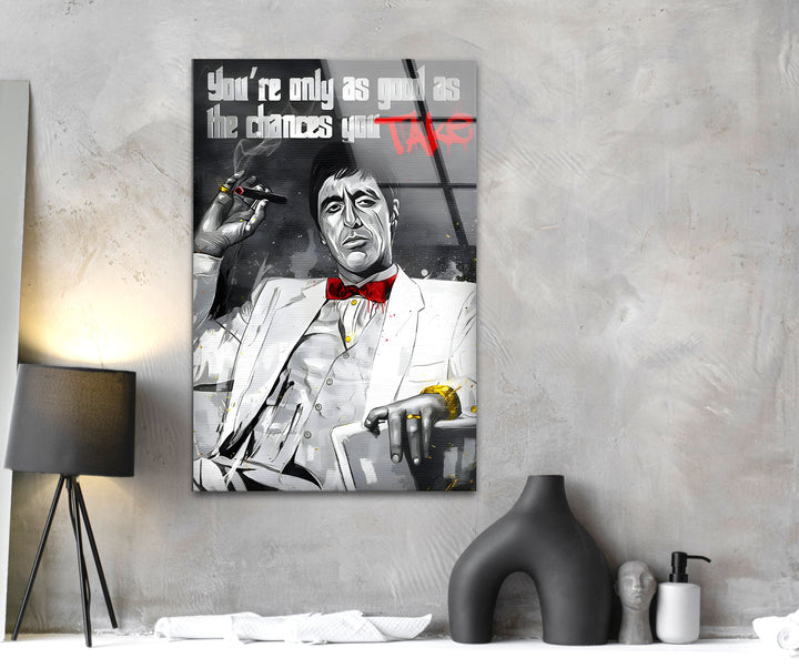 Tony Montana Glass Wall Art large glass photo prints, glass wall photos
