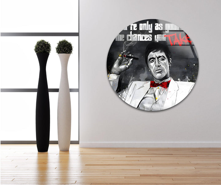 Tony Montana Glass Wall Art print on glass, glass printed photos
