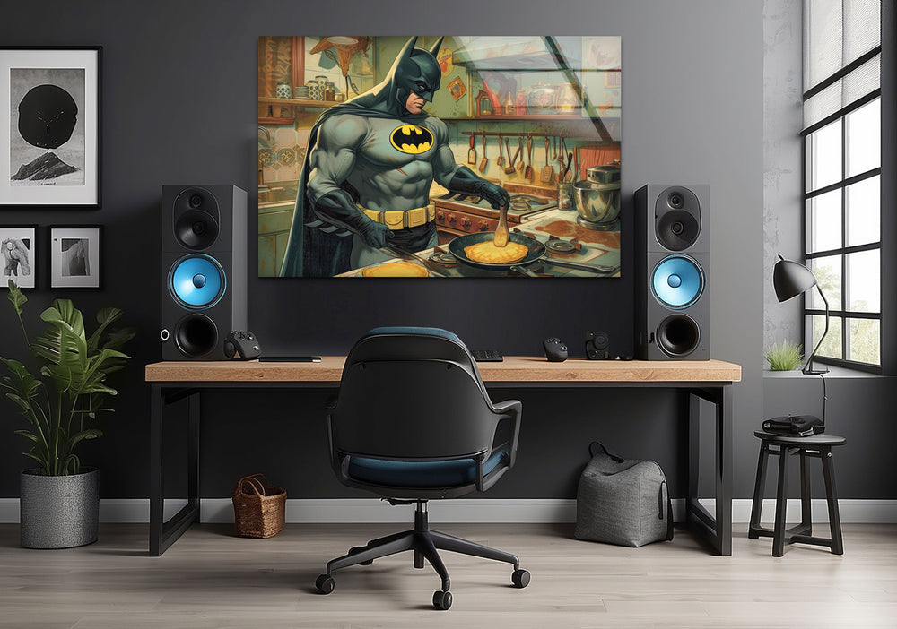 Chef Batman Glass Wall Art custom glass pictures, glass art prints
