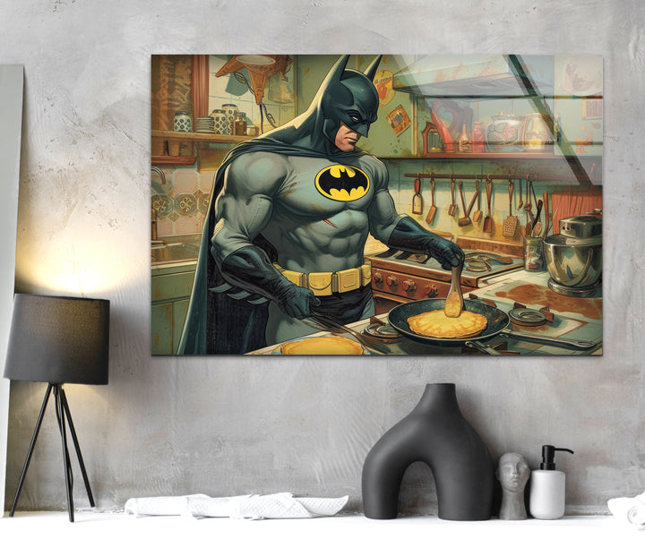 Chef Batman Glass Wall Art print picture on glass, Tempered Glass Wall Art
