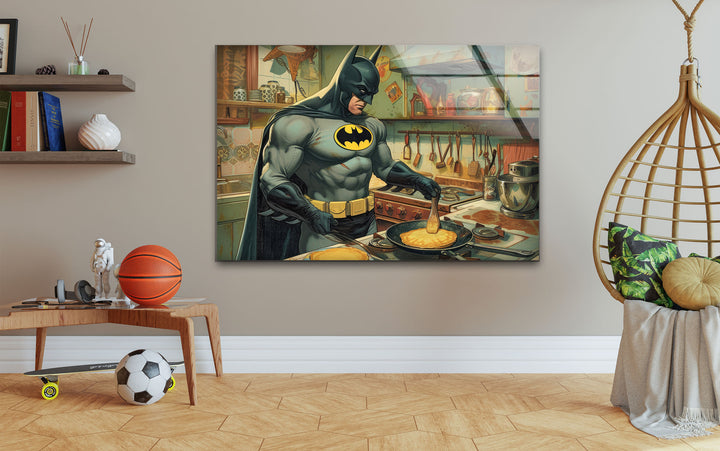 Chef Batman Glass Wall Art glass art painting, glass art for the Wall
