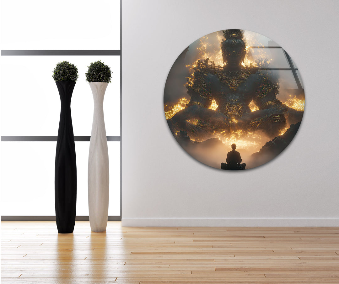 Chinese Mythology Glass Wall Art custom glass photo prints, large glass prints
