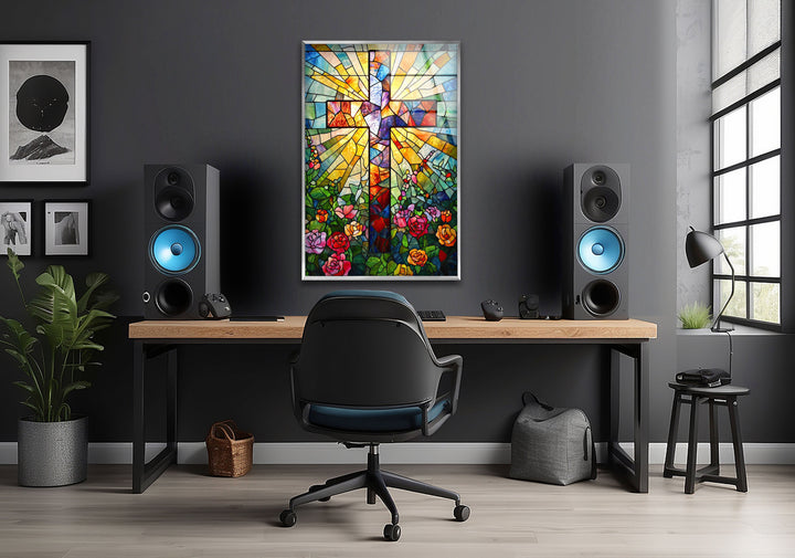 Christian Colored Stained Glass Wall Art large glass photo prints, glass wall photos
