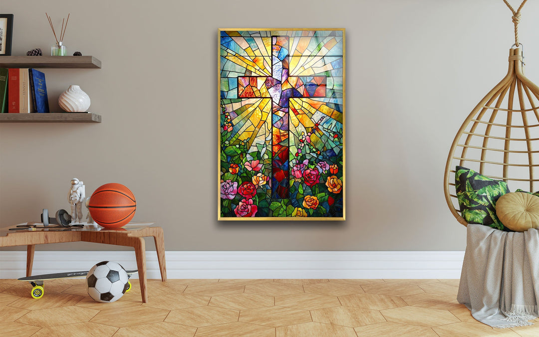 Christian Colored Stained Glass Wall Art Glass Printing Wall Art, Print photos on glass
