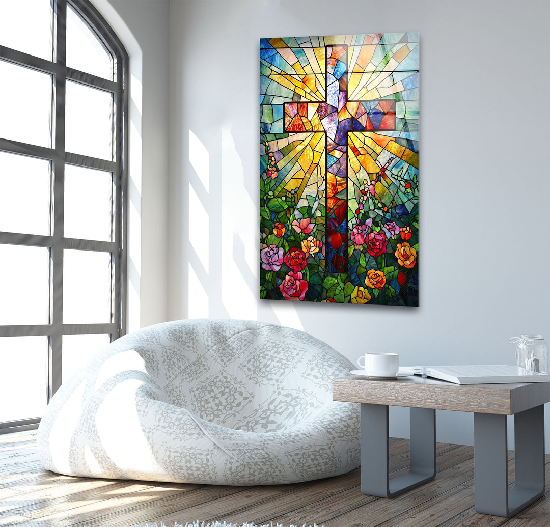 Christian Colored Stained Glass Wall Art glass photo prints, glass picture prints
