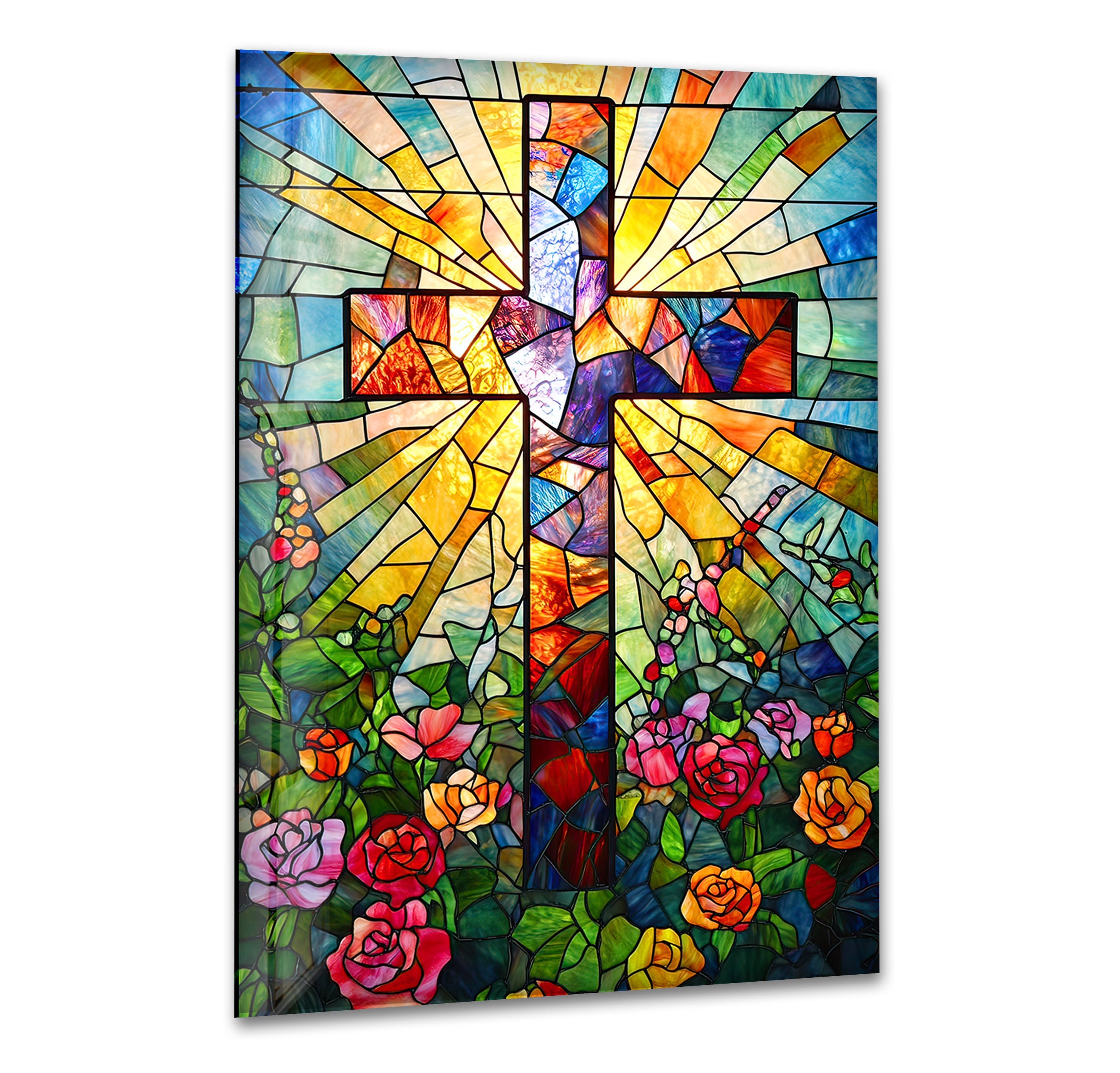 Christian Colored Stained Glass Wall Art stained glass wall art, stained glass wall decor
