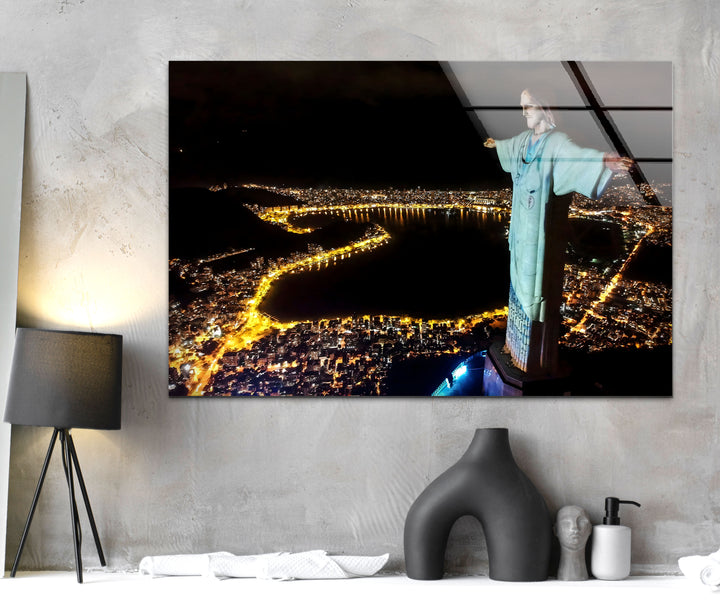 Stunning Christ the Redeemer View: Rio's Beauty Captured on Glass Wall Art
