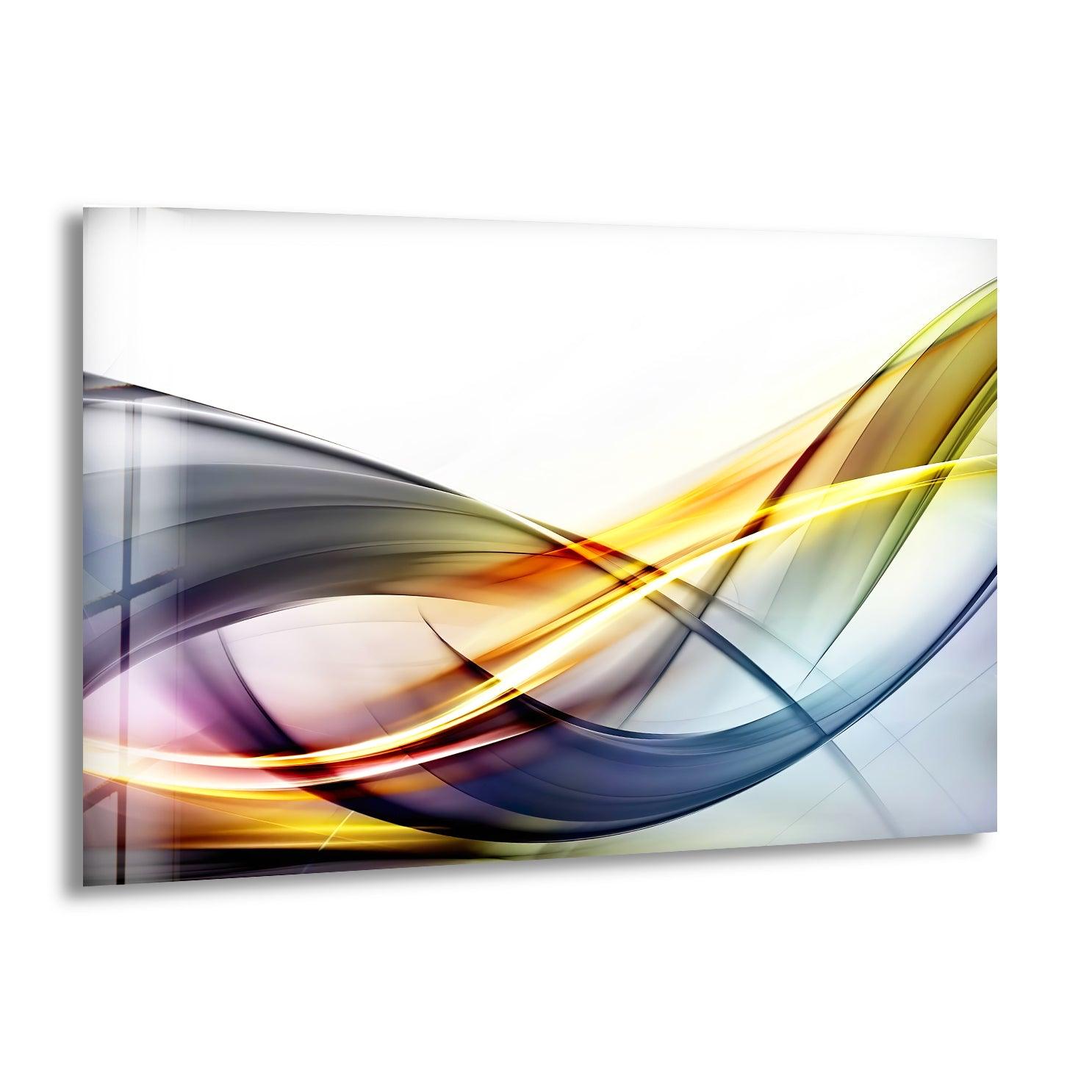 Waves Abstract Glass Wall Art