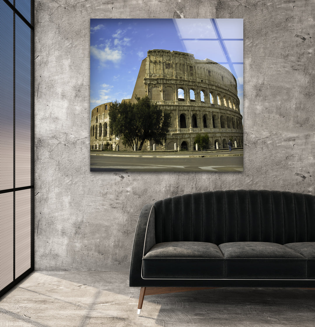 Rome’s Colosseum: Breathtaking Landmark on Glass Wall Art
