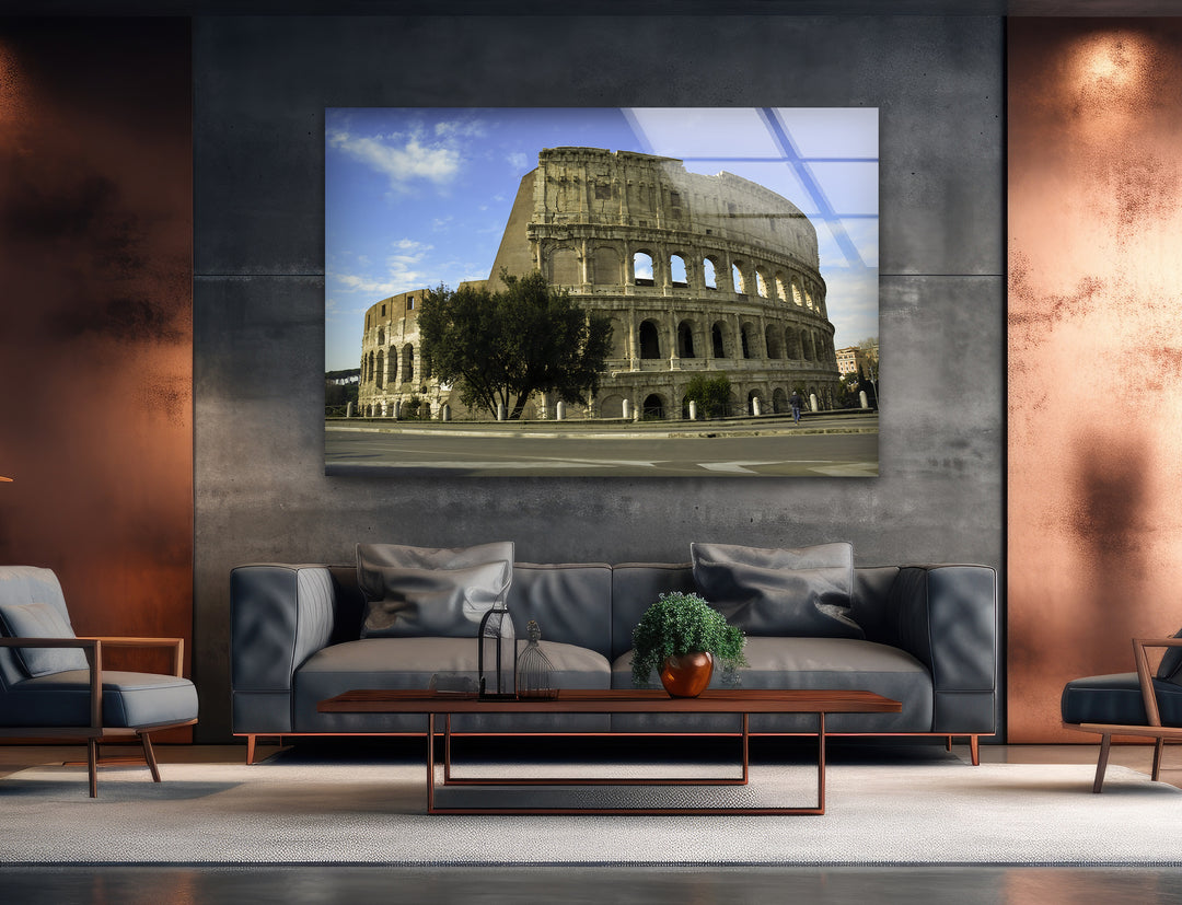 Majestic Colosseum: A Piece of Ancient Rome on Glass Wall Art
