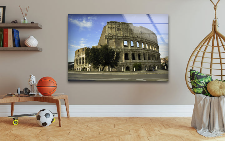 The Colosseum: Roman Architectural Wonder on Glass Wall Art
